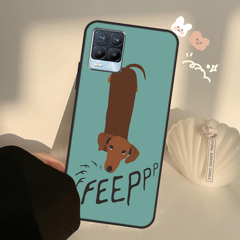 Cartoon Dachshund Sausage Dog Case For OnePlus 10 9 Pro 8T 9R Nord2 Cover For Realme GT Neo 2 3 GT Master 8i 9i 8 Pro