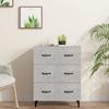 812163 vidaXL Buffet Concrete Grey 69.5x34x90 Cm Engineered Wood