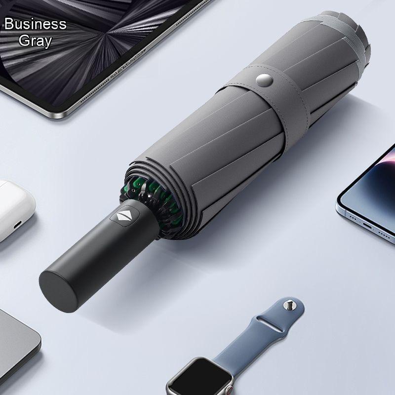 Deutscher Grüner Riese Extra Großer Umkehrschirm Herren Vollautomatisch Vergrößert Verstärkt Verdickt Geschäfts-Regenschirm