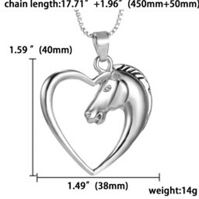 New Fashion Jewelry Gold Plated White Horse In Necklace Heart For Women Gifts