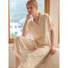 24 New Small Lapel Women Rayon Satin Floral Print Pajamas Set Short sleeve Trousers Can Be Worn outside Homewear