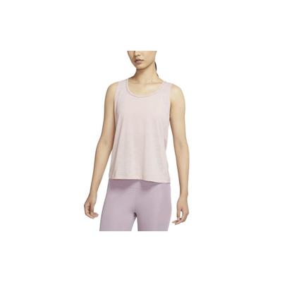 Yoga Dri-Fit Metallic Trim Solid Quick-Dry Round Neck Sports Wide Strap Vest Women Tops Pink DD5805-601