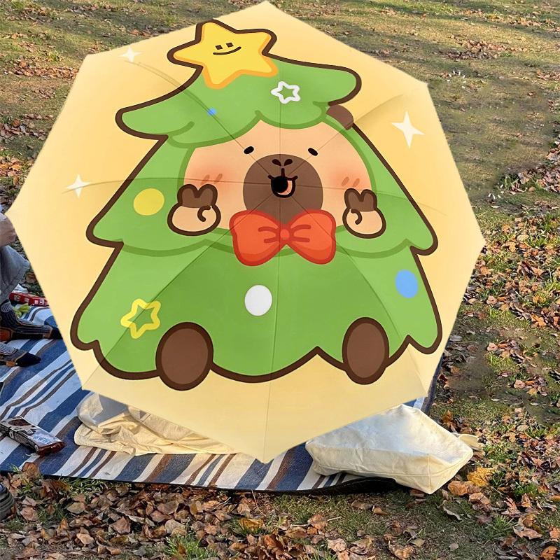 1PC Christmas tree bear Umbrella-8-Rib Reinforced, Automatic Open, Lightweight & Durable, Cute Fashion Accessory for Outdoor-T344