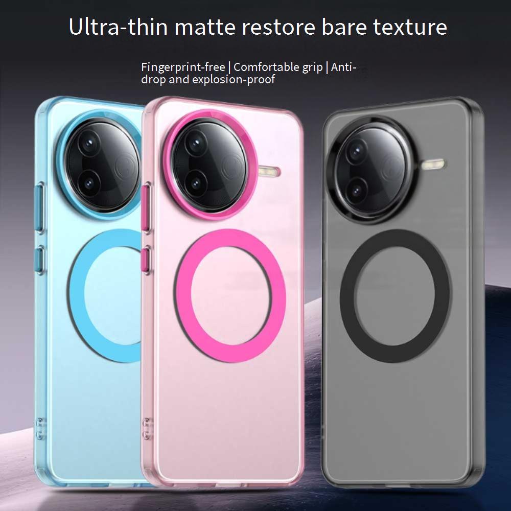 Magsafe Matte Phone Case For Xiaomi Poco F7 Ultra F7 Pro Magnetic Wireless Charging For Redmi K80 K80 Pro Shockproof Back Cover