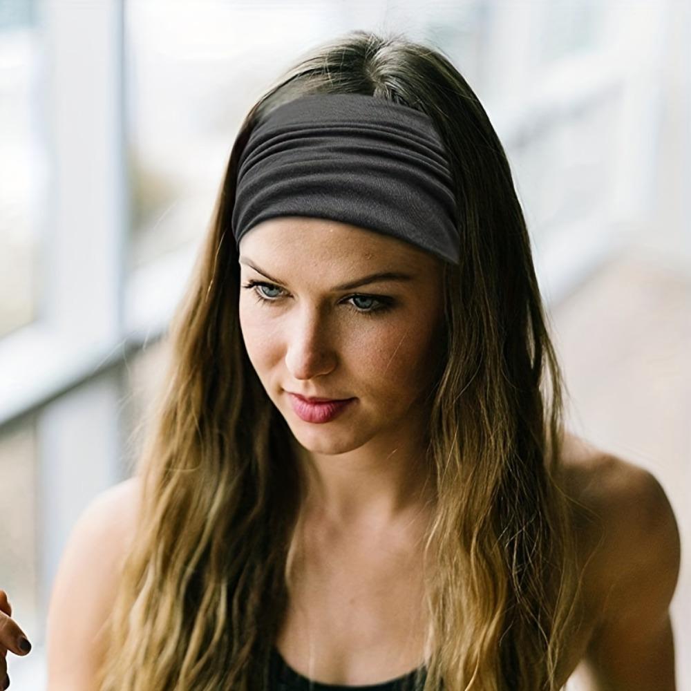 Women Solid Color Headband Yoga Knitting Elastic Hair Bands Turban Makeup Hair Hoop Vintage Headwrap Fashion Hair Accessories