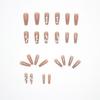 Artificial Nails Wearable False Nails Nude Color Diamond Long Shiny Nail Pieces Removable