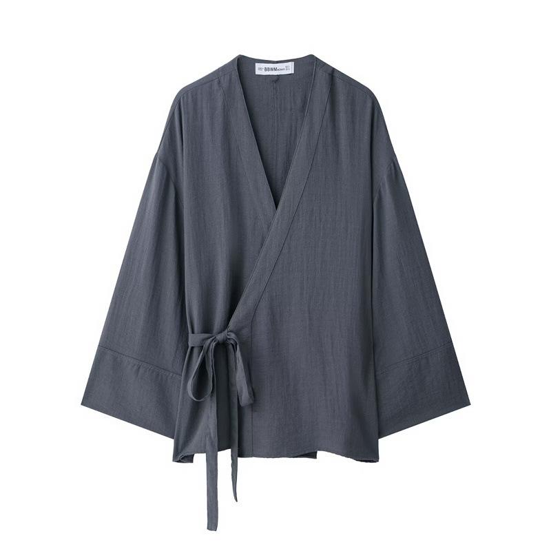 

TAOP&ZA Женский жакет-кимоно с поясом и брюки прямого кроя на весну/лето Large