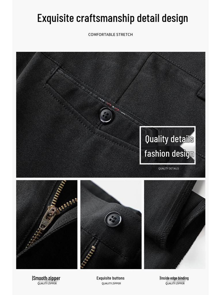 Men’s Business Casual High-Waist Straight-Leg Pants – Stretchy, Soft, Skin-Friendly, Loose Fit Dress Pants for Autumn
