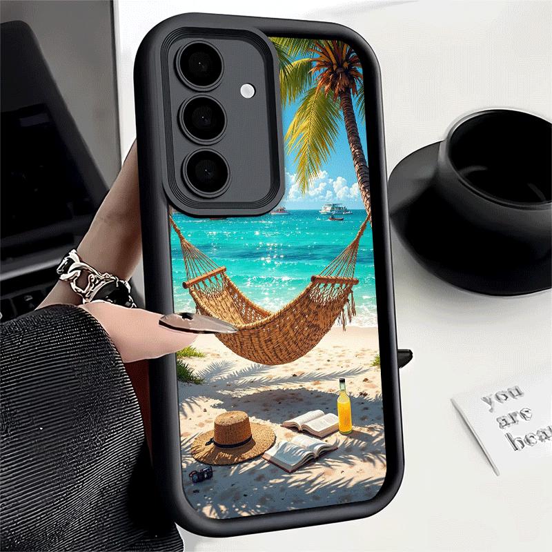 Phone Case for Samsung Galaxy A17 A16 A15 A14 A13 Summer Beach Sea Palm Tree Vacation A56 A36 A26 A55 A35 A25 A54 A34 A24 A53 A3