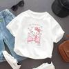 Sanrios 2026 Summer New Design HelloKitty Graffiti Cartoon Print Pure Cotton Breathable Childrens ShortSleeved TShirt