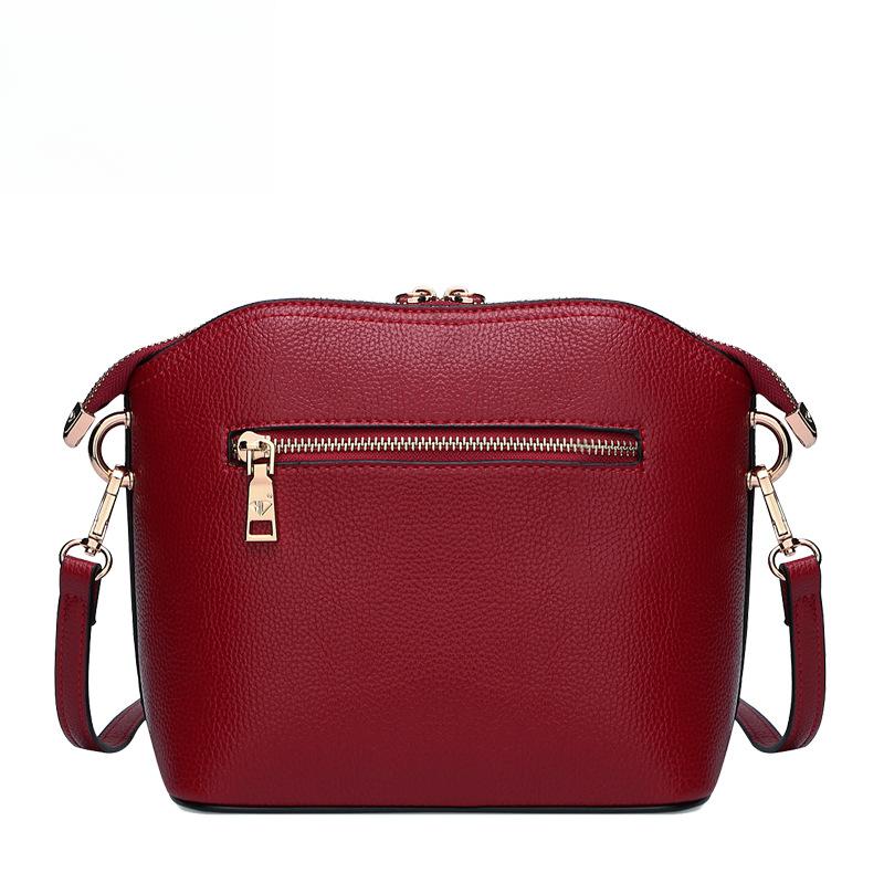 Street Fashion Bags, Leather Goods, Solid Color Shell Leather, Postman Lady Crossbody Bag