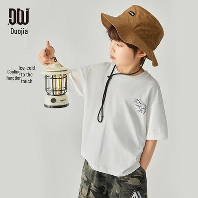 Dudu Family Boys' Dinosaur Print Cooling Cotton T-shirt