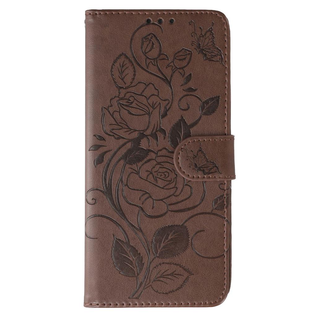 For Xiaomi 14T Pro Case Wallet Stand Imprinted Rose Butterfly PU Leather Phone Cover
