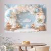 2D Bear Hot Air Balloon Photography Backdrop for Baby Shower