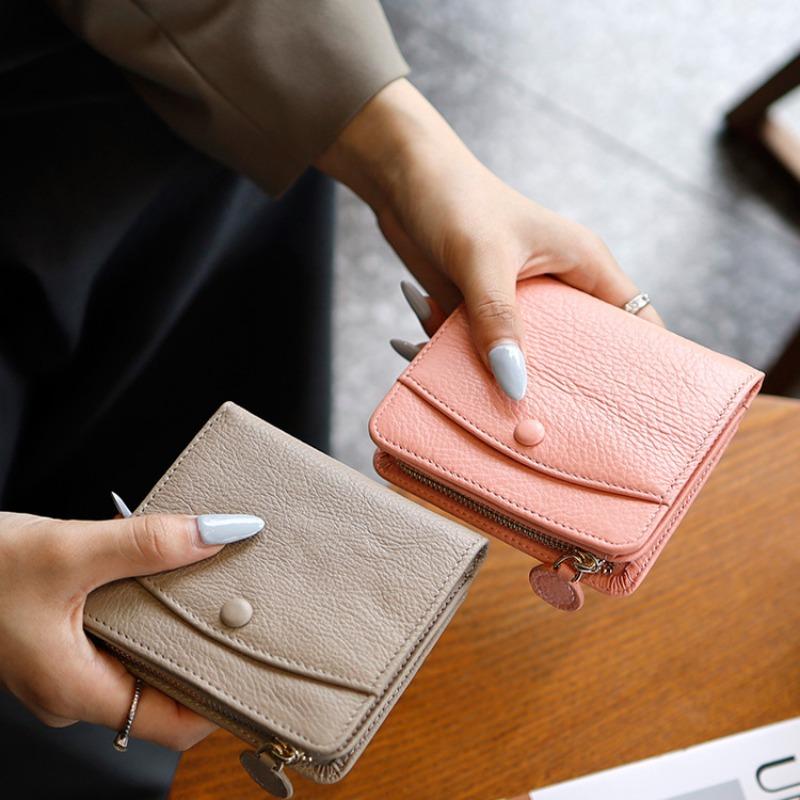 Multipurpose Short Coin Purse Women Zipper Card Bag Multiple Card Slots ID Card Bag Multifunctional Change ID Two in One Wallet