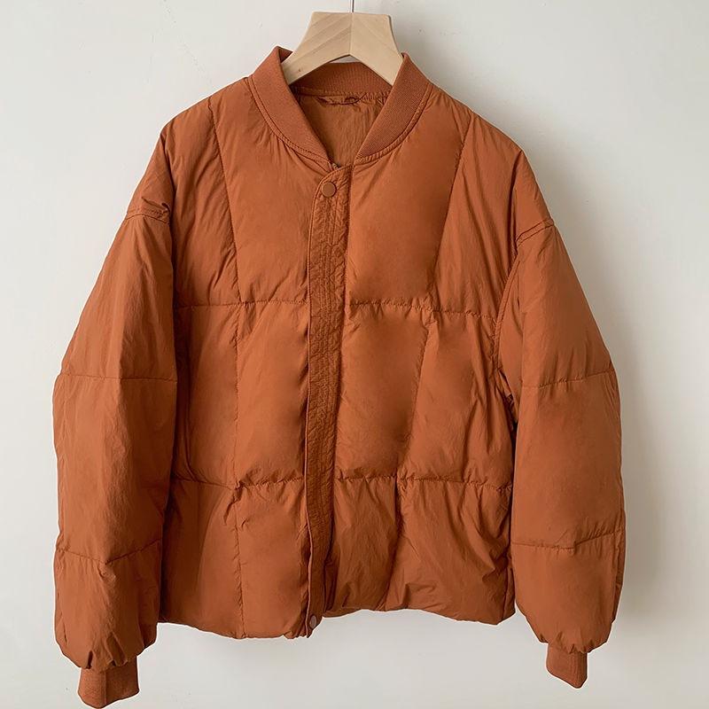 Baseball collar down jacket women's short winter new small loose casual thickened bread jacket outside