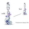925 Silver Charms Beads Temperature Change Color Elephant Chameleon Butterfly Charms Fine DIY Jewelry Gifts