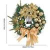 Outdoor Christmas Wreath With Lights Artificial Bow Wreath Household Festival Decoration For Front Door Wall Fireplace Window
