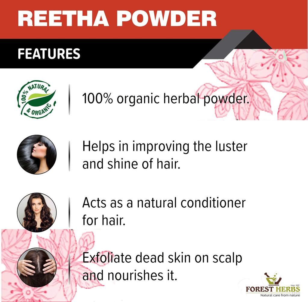 The Forest Herbs Natural Care From Nature Double Filtered Aritha/Reetha Powder for Hair Mask 200Gms