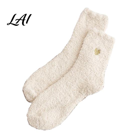 Anti Slip Home Socks for Winter 1 Pair Women's Fuzzy Slipper Socks Soft Plush Warm Cloud Like Thick Velvet Sleeping Fluffy Cozy Fleece Crew