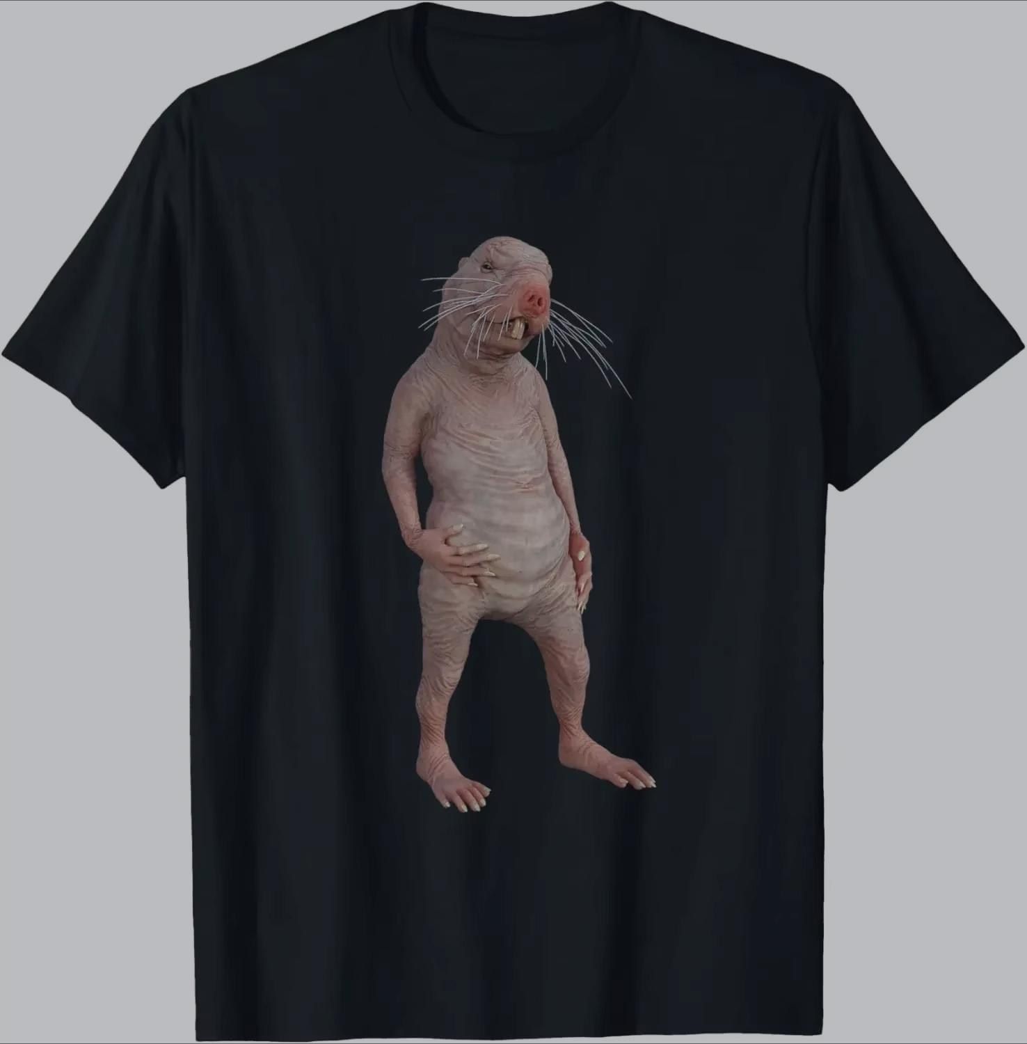

I Really Like Naked Moles, Okay Funny Naked Mole Rat T-shirt Short Sleeve Crew Neck Loose Shirt Funny Funny Evil Clothing Wo... S разноцветный