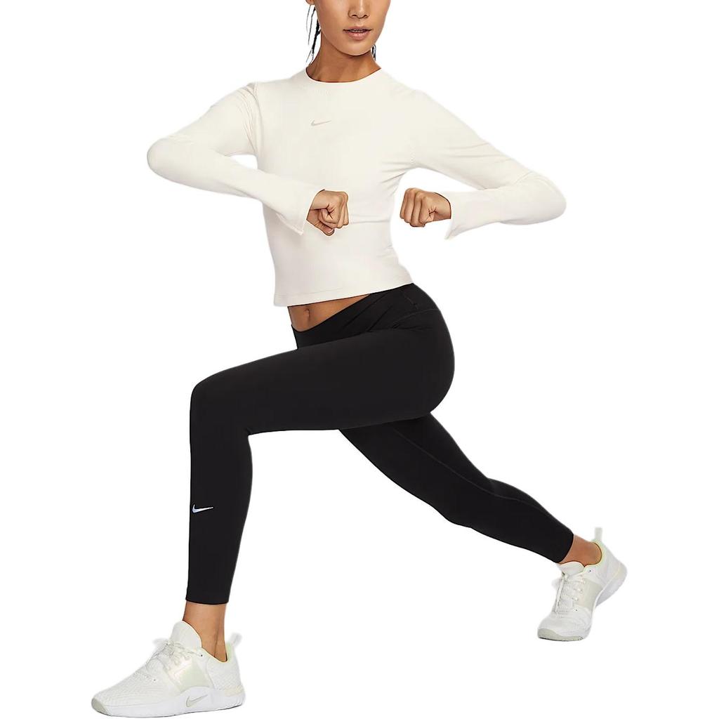 Nike Dri-Fit One Fitted Quick-Dry Short Sleeve T-Shirt Women Tops Light-Ivory HV8726110