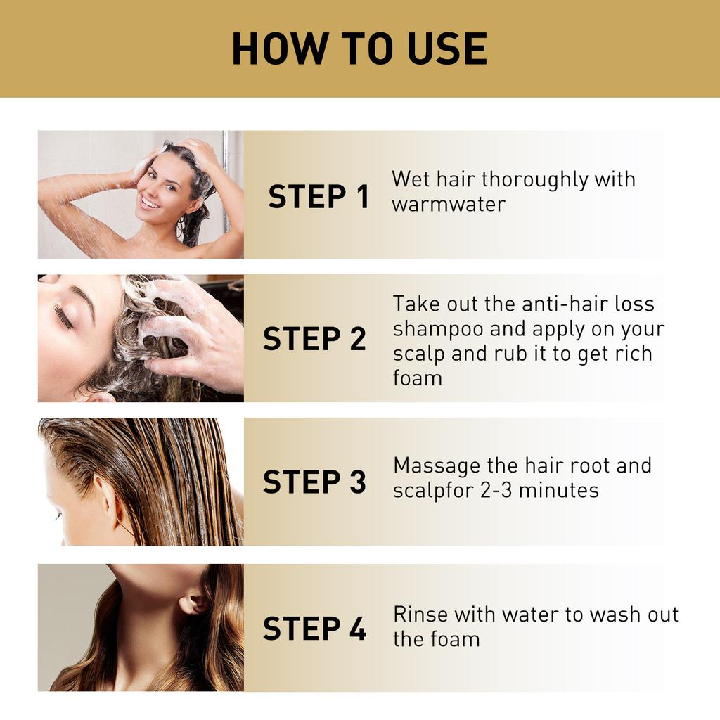 Shampooing Repousse Gingembre Contrôle Huile Anti Chute de Cheveux Antipelliculaire Hydrate Nourrit Cuir Chevelu Réparation Cheveux Abîmés Shampooing Croissance