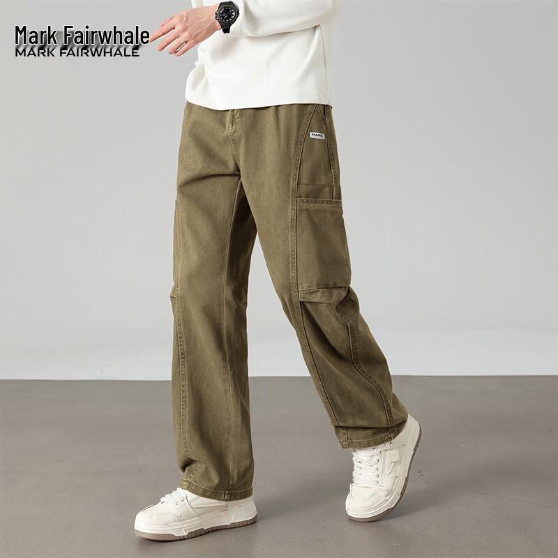 

Mark Fairwhale Men s 2025 Straight-Leg Cargo Wide-Leg Pants 4XL
