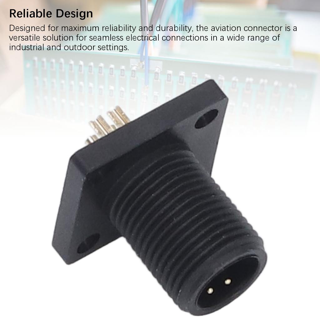 5Pcs E7 Thread Square Flange Pin Type Aviation Connector PA66 Solder 4 Core IP67 Electrical Cable Connector