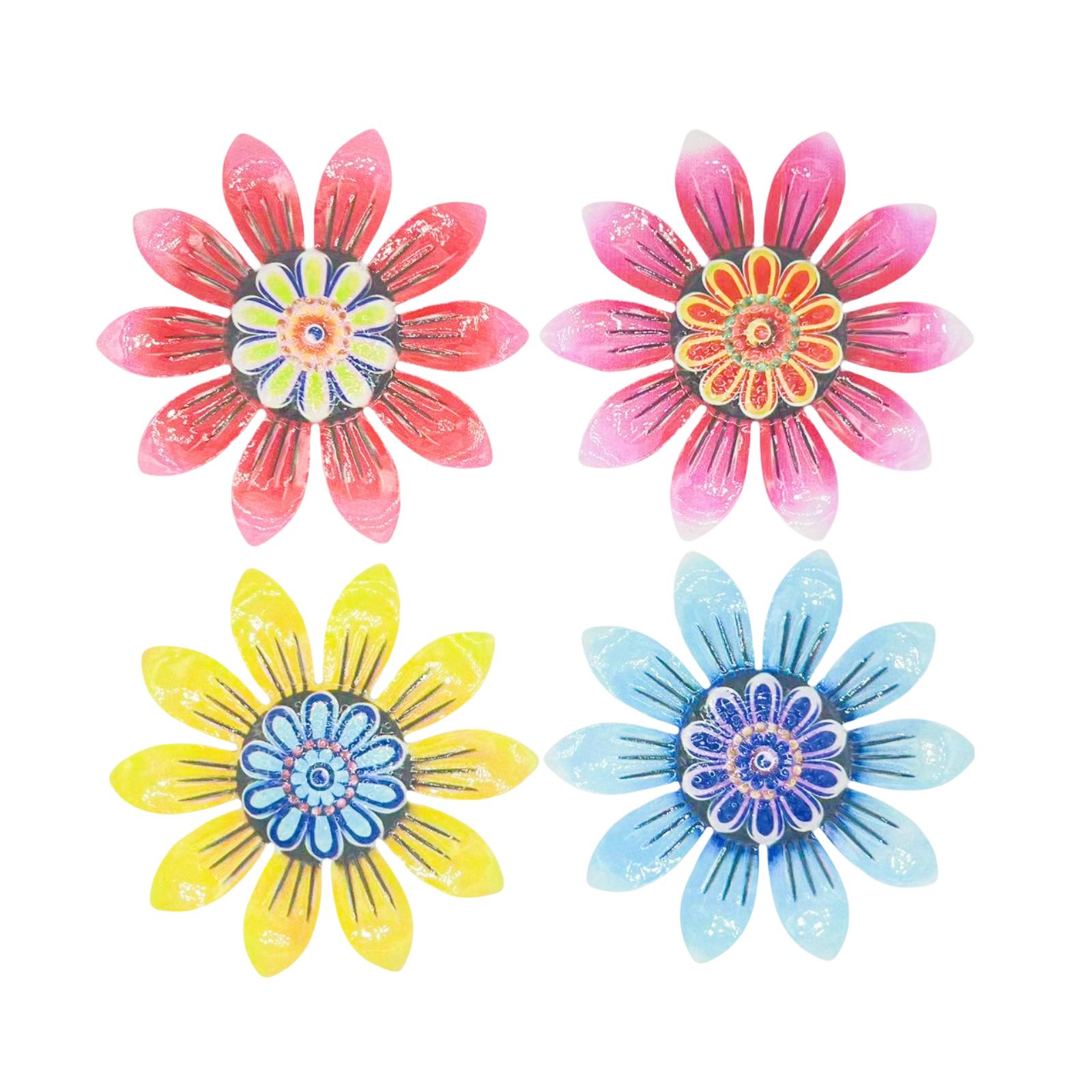 4PCS Metal Outdoor Wall Decoration Flower  Decoration Ornaments
