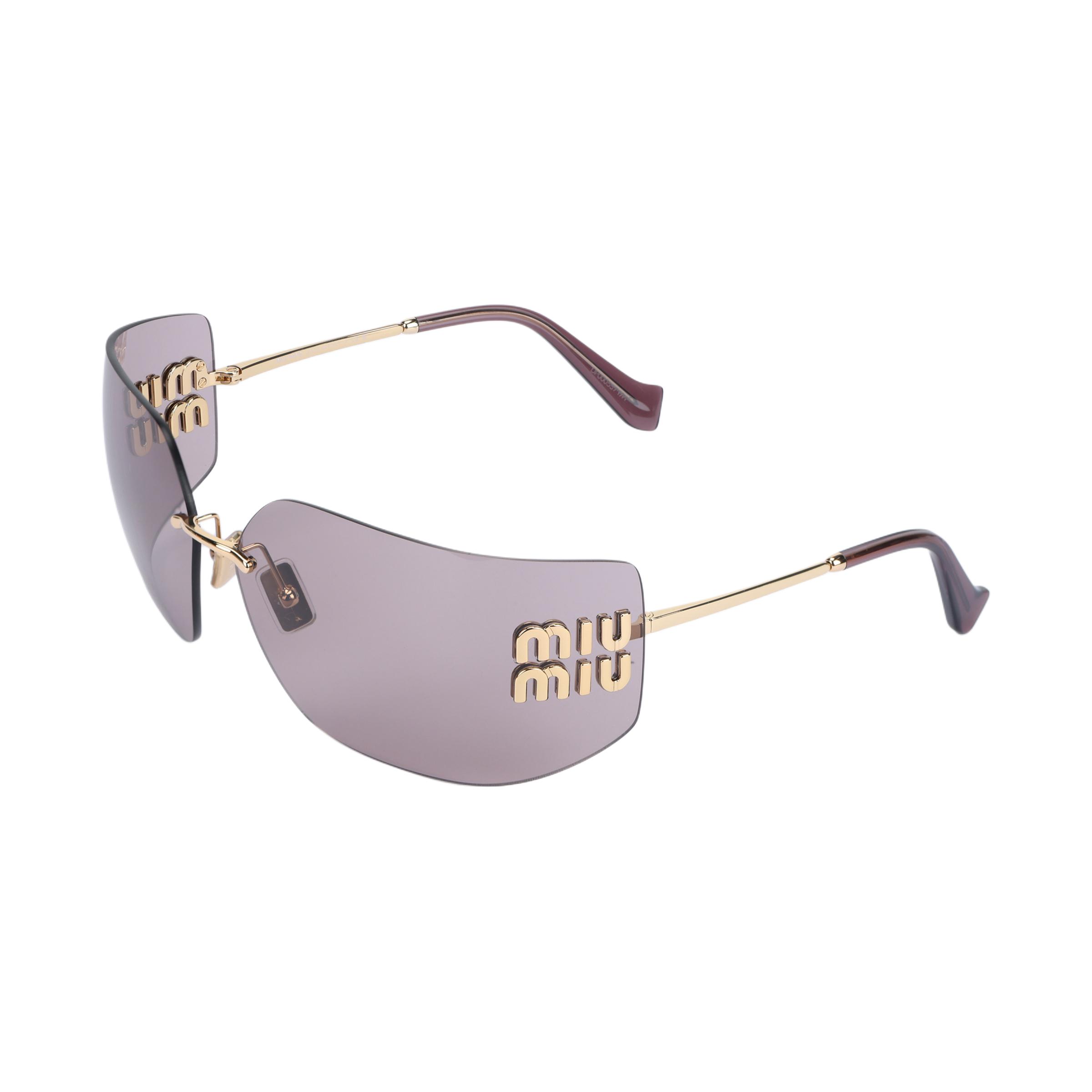 

Miu Miu Irregular Shape Sunglasses With Full UVA And UVB Protection Women sunglasses Gold SMU54Y-E5AK-FE06I-C-080 Basic Packaging-Eyeglass Pouches+Box