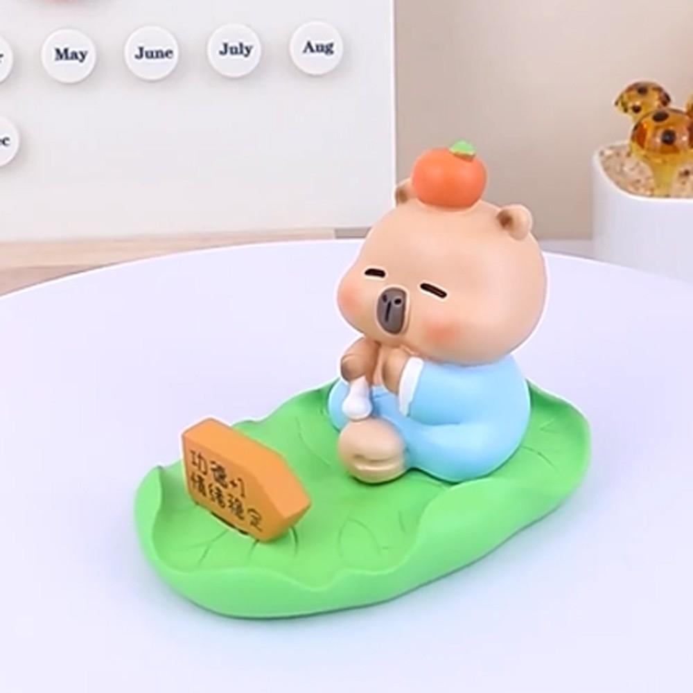 Support Capybara Phone Holder Figure Model Capybara Cell Phone Bracket  Desktop Ornaments