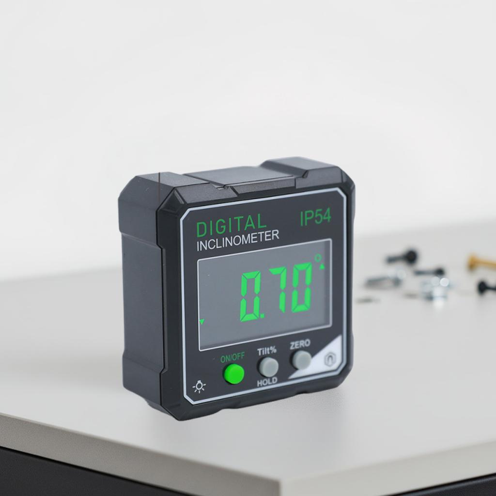 Digital Angle Finder 4-Side Magnetic Angle Gauge Digital Level Box LCD Display Anti-Slip for Woodworking Measuring Tool 4x90°