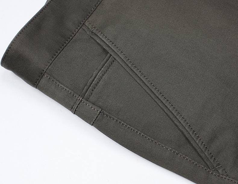 Men's High Waist Elastic Cotton Casual Pants - Thick, Loose, Straight Leg