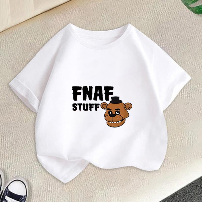 Five Nights Freddys Kids TShirt Cartoon Printed Boy Short Sleeve Tops FNAFs Girl Clothes Summer Breathable Baby Birthday Gifts