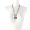 Great GUCCI Necklace Interlocking G Arabesque Long Chain Silver AG925 Women 524890 Used