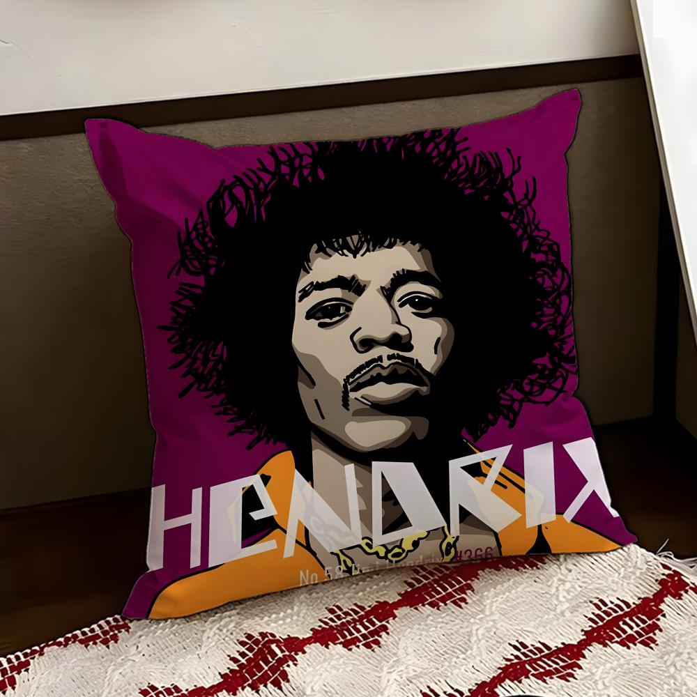 Singer JJimi Hendrix Cushion Cover Reversible Soft Durable Pillow Cover Home  Car MultiScene Use for Daily Comfort