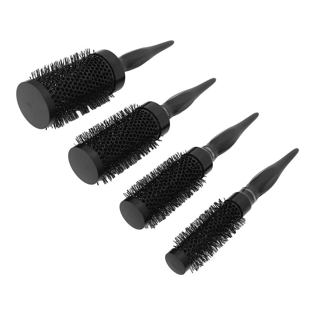 Round Brush Set Alloy Hair Styling Black Curling Round Hair Brush for Blow Drying Student