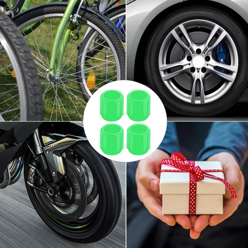 4Pcs Car Glow In The Dark Tire Valve Cap Motorcycle Bike Wheel Nozzle Night Glowing Fluorescent Decor Tyre Valve Stem Caps
