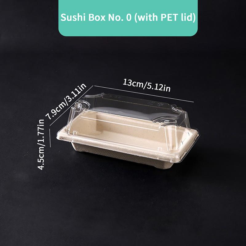 Disposable Sushi Box Home Takeaway Packaging Box Environmentally Friendly And Biodegradable Rectangular Sushi Plate Meal Box