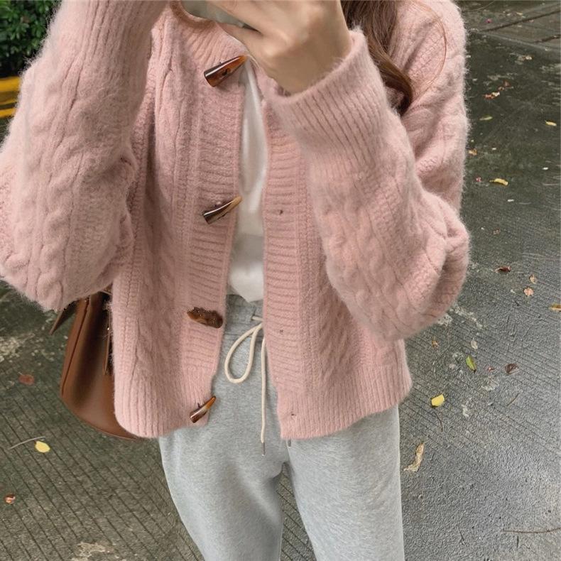 Pulls à manches longues et col rond pour femmes, mode décontractée, automne hiver, couleur unie, imprimé