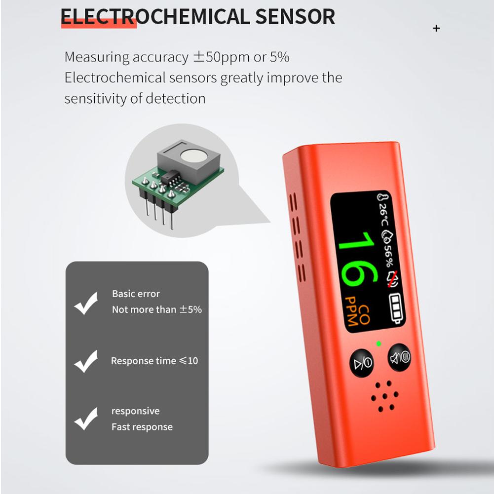 3in1 Air Quality Tester Multifunctional Carbon Monoxide Temperature Humidity Detector with Digital