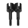 2pcs Aluminum Alloy Metal Wheel Axle for HIMOTO 1 10 E10MTL E10MT E10BP RC Car Part (Black)