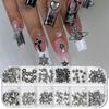 1/3Boxed 12 Grids Vintage Cross Shaped Zinc Alloy Jewelry Nails Supplies Heart&Star Shaped Metal Y2k Nail Art Decoration