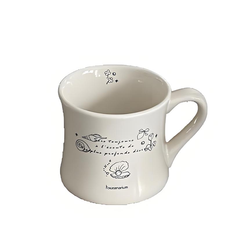 

Винтажная керамическая кружка в виде раковины конха 201-300ml белый