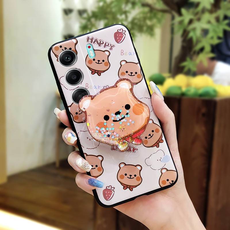 Cartoon Durable Phone Case For Tecno Camon40 4G/CM5 Waterproof Back Cover Soft Case Skin feel silicone Glitter Quicksand