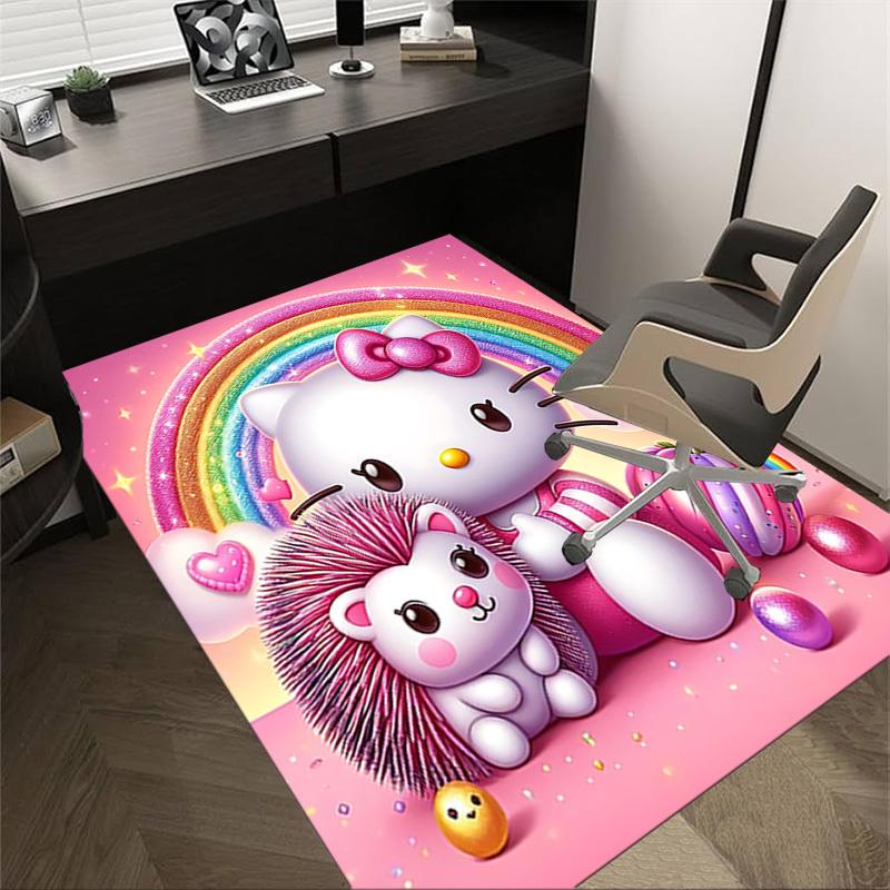 1 Stück Hello Kitty Igel Teppich Büro Teppich Außenmatte Heimdekoration Bereichsteppich Festival Geschenk Bürostuhl Teppich