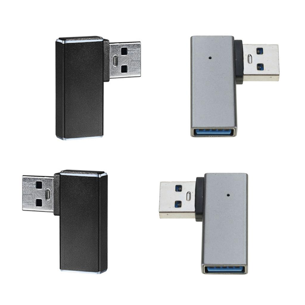 Portable USB Expansion Adapter USB 3.0 Right Angle Male To Female Converter Fast Data Transfer Rates Up To 5Gbps Black