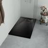 VidaXL Shower Tray Rectangular Shower Tray Bathroom Home Interior Standard 9 Cm Drain Hole SMC Black 144783