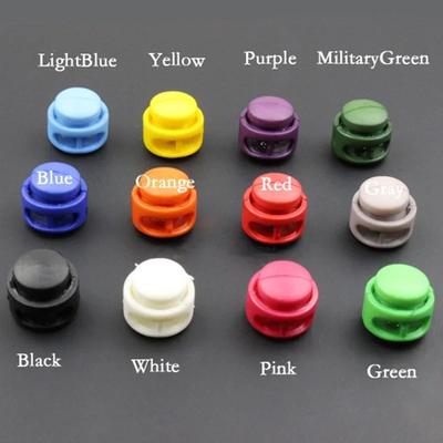 10pcs 16*17mm Multi Colors Plastic Paracord Cord Lock Clamp 2 Hole Toggle Clip Stopper Shoelace Cord Buckles Bag Parts Accessories.
